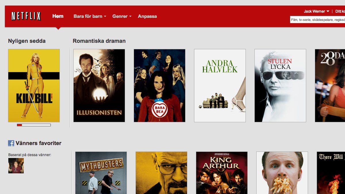 Netflix lanserades i Sverige den 15 oktober.